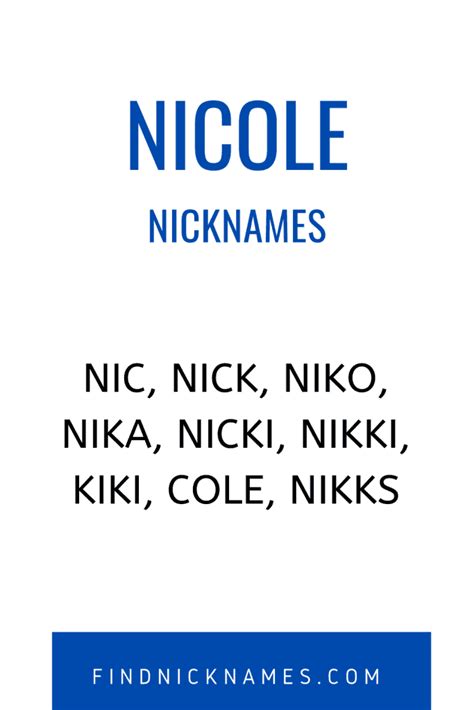 nicole nicknames|44 Nicknames For Nicole That You Will Love